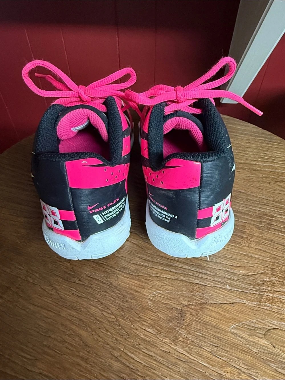 Nike Hyperdiamond 4 Fast Flex Girls' Softball Cleats Pink Black White